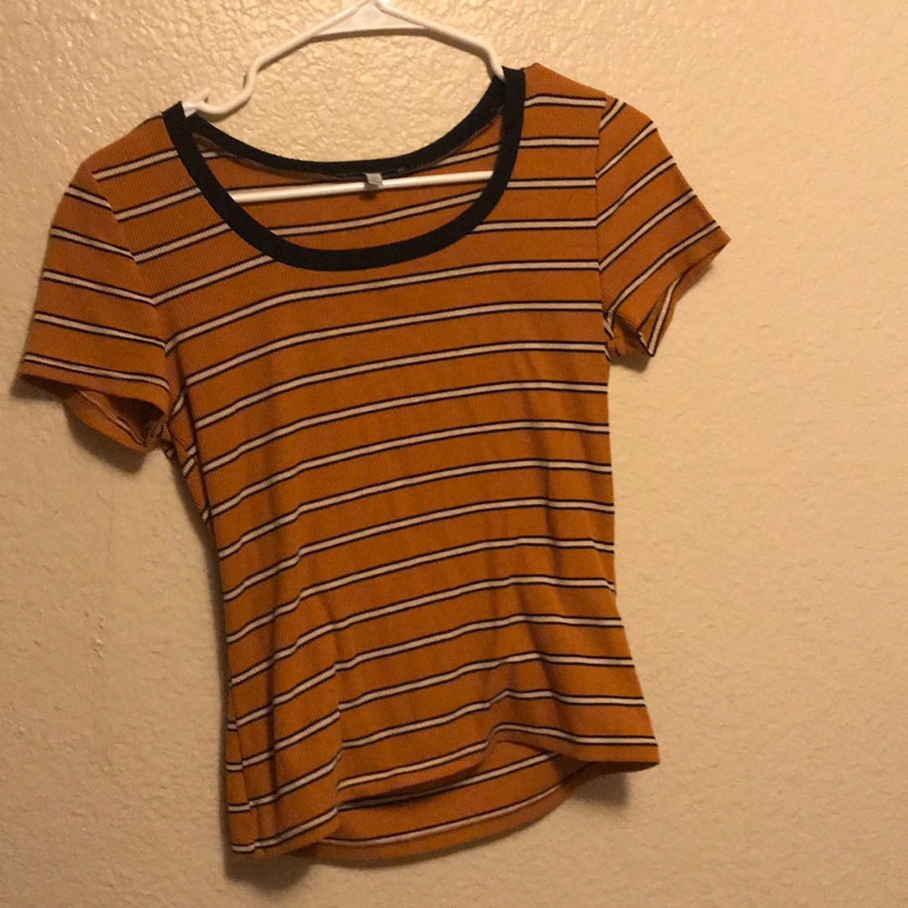 charlotte russe orange striped shirt